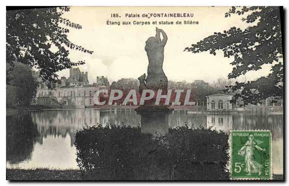 Schloss Fontainebleau — Teich der Karpfen und Statue des Silenus — Serie 185 - Vorderseite