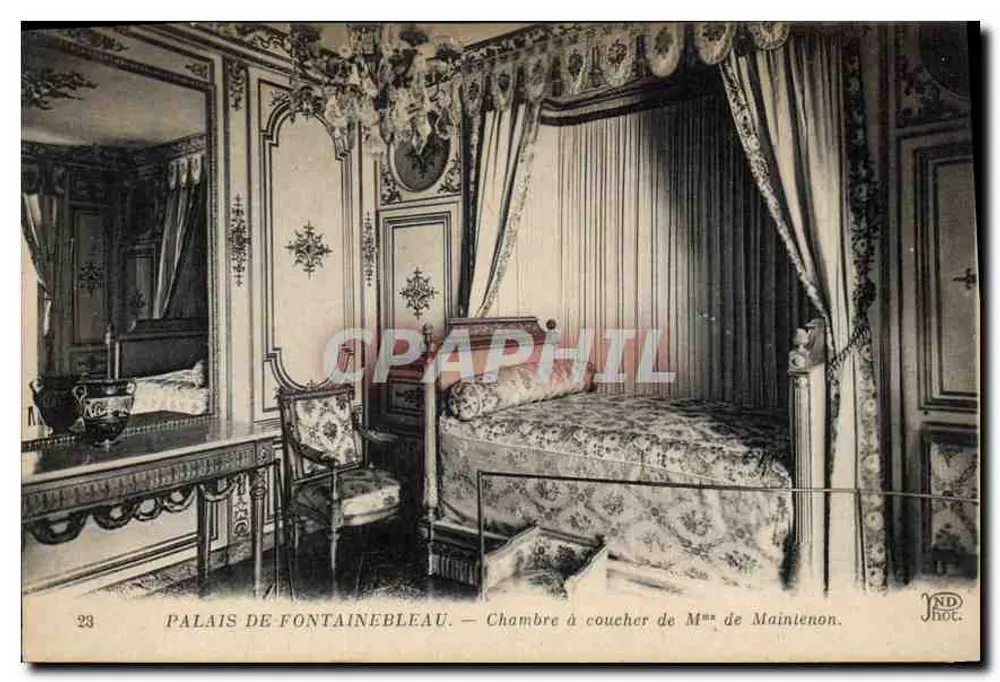 Schloss Fontainebleau — Schlafzimmer der Madame de Maintenon — ND Phot. - Vorderseite