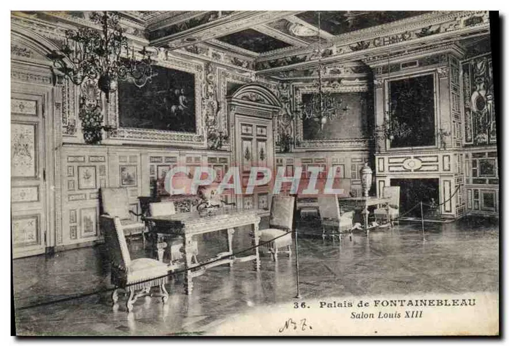 Schloss FONTAINEBLEAU — Salon Louis XIII — Verlag L. DREYFUS, Nr. 36 - Vorderseite