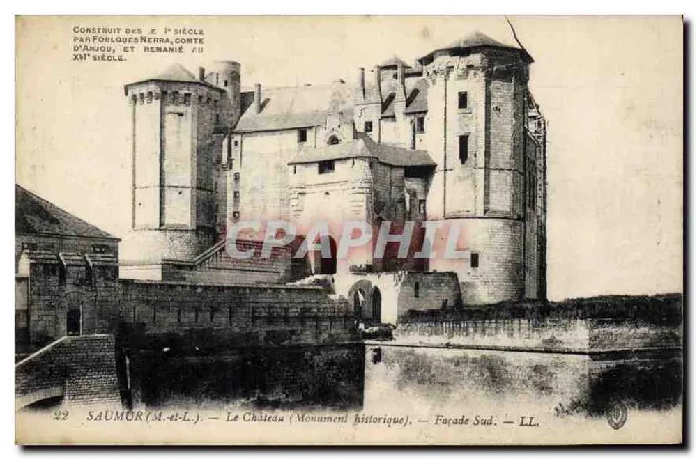 Saumur (M.-et-L.) — Das Schloss (Historisches Denkmal) — Südseite — LL - Vorderseite