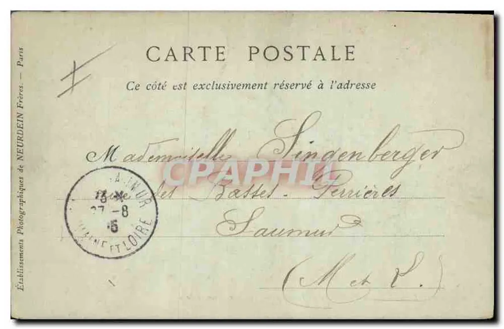 Saumur — Das College der jungen Mädchen, der Haupthof — Collections ND Phot - Rückseite
