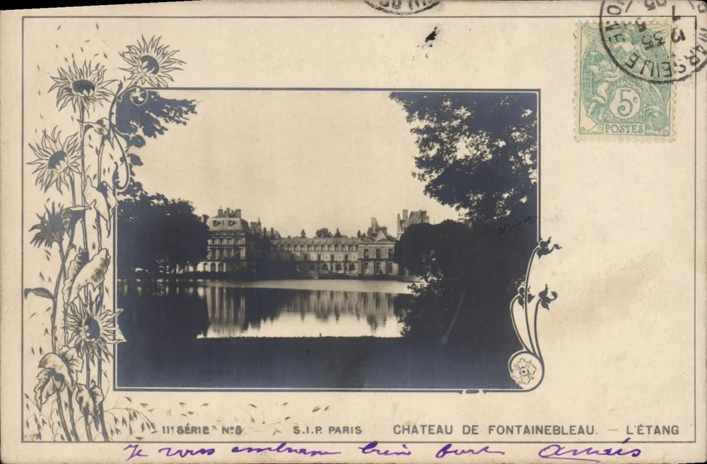 Schloss Fontainebleau — Der See — S.I.R. Paris, 11. Serie N°8 - Vorderseite