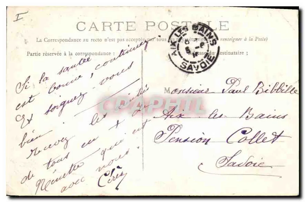 Fontainebleau — O grande Pavilhão — Editor não identificado, número de série não visível - Verso