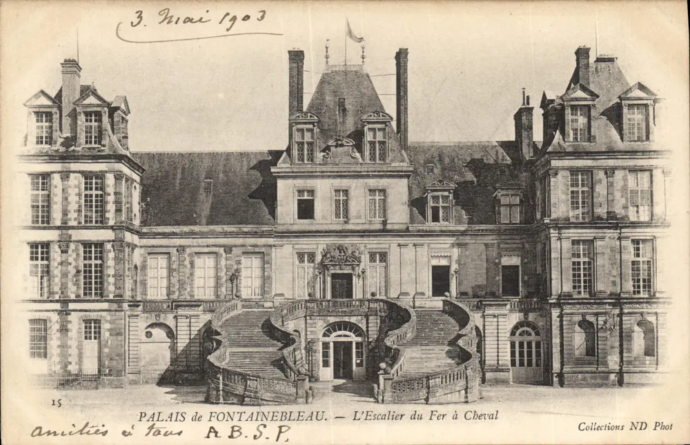 Schloss Fontainebleau — Die Eisenpferdestiege — A.B.S.P. Phot. - Vorderseite