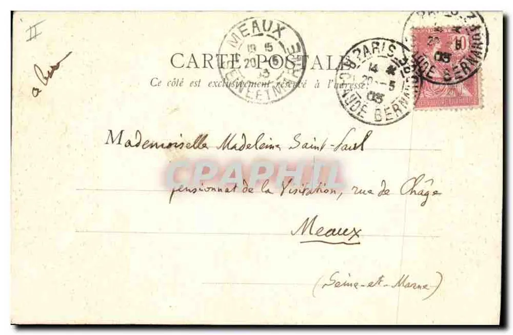 Fontainebleau — Ansicht des Parterres — B.F., Paris - Rückseite