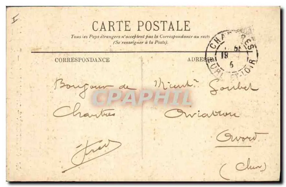 Chartres — A Catedral — Torre do Claustro — (século XVI) — Editor: C. P. A. (nº 127) - Verso