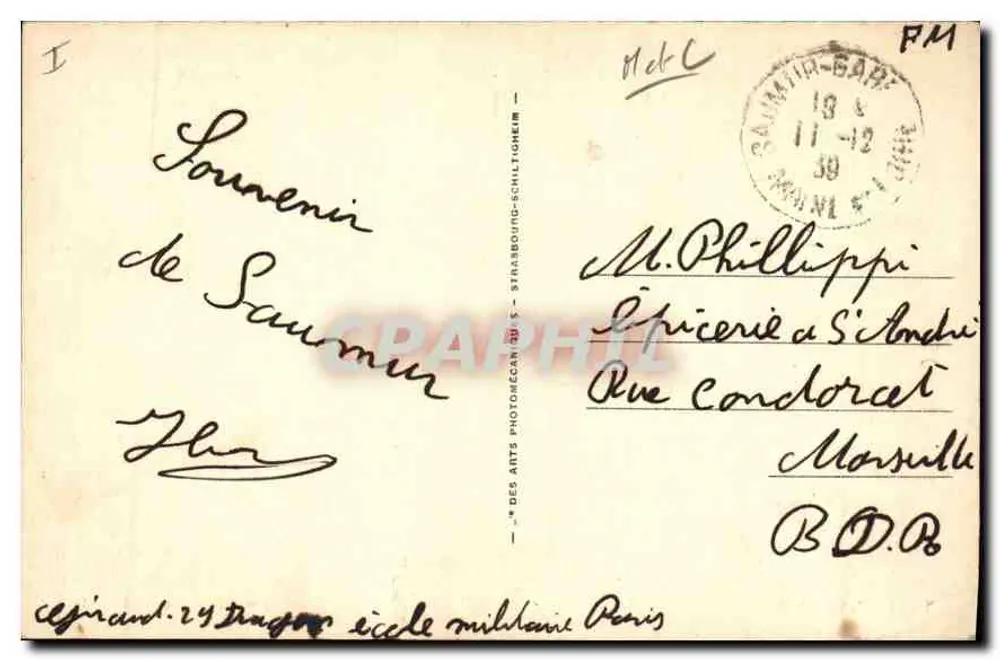 Saumur — Le Château (mon. hist.) — L'Entrée — LL.4 - Verso