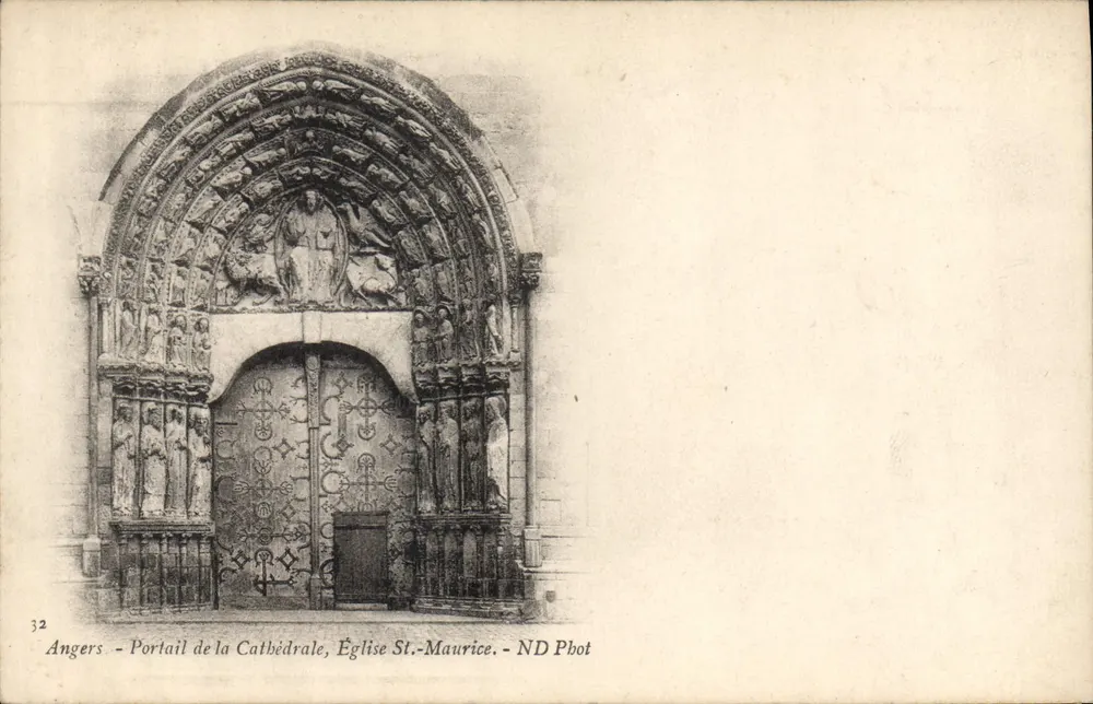 Angers — Portal der Kathedrale, Kirche St. Maurice — ND Pbot - Vorderseite