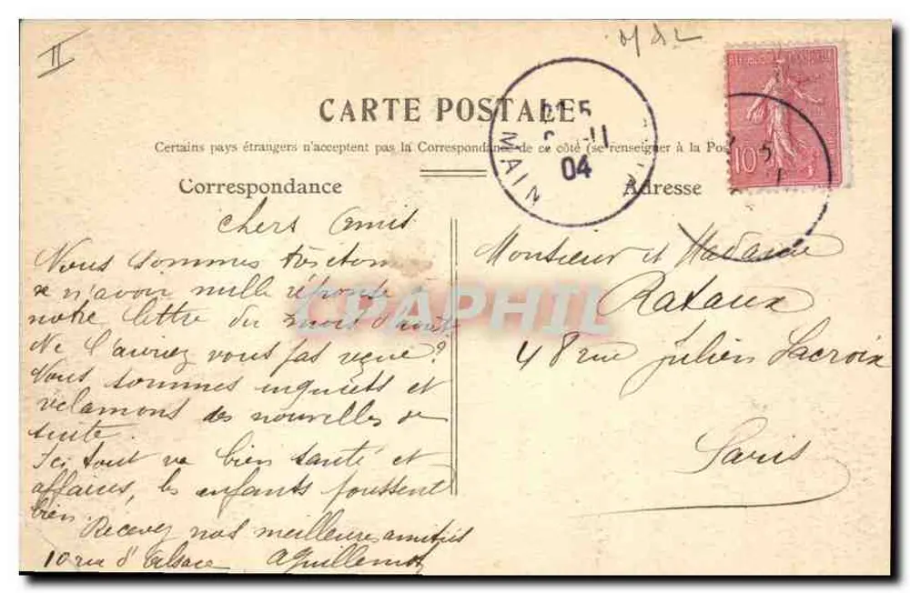 Angers — El Jardín de las Plantas — A. C. 50 - Reverso