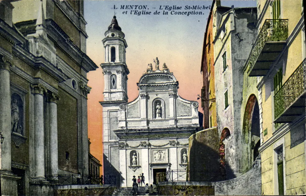 Menton — Die Kirche Saint-Michel und die Kirche der Konzeption — G. Lemaître & Cie, Nice - Vorderseite