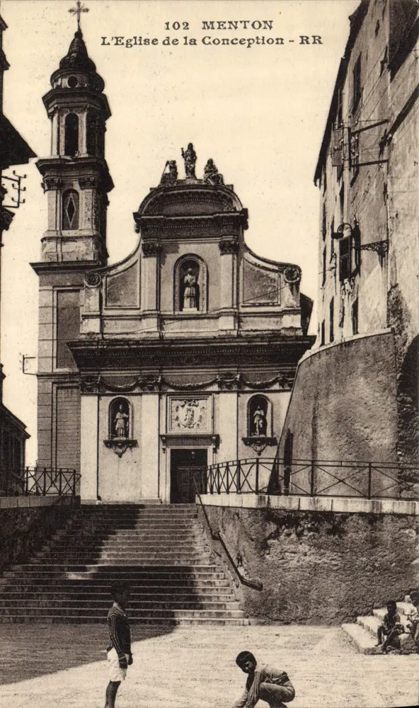 Igreja da Conceição - Menton — n° 102, editor RR - Frente