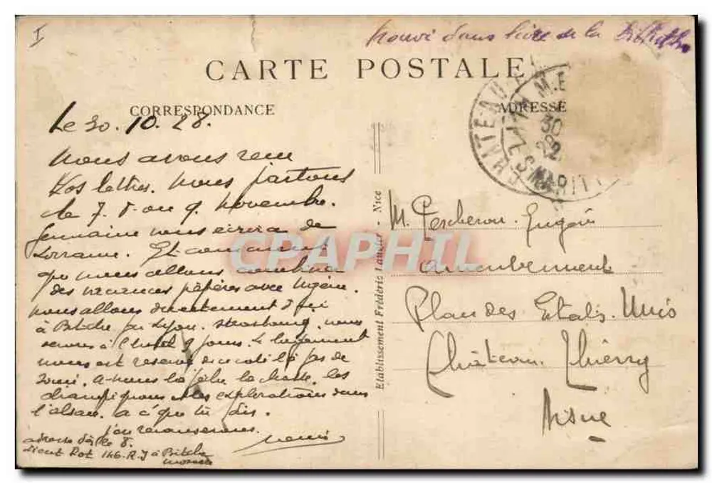Menton (A.M.) — Wellenwirkung auf der Promenade du Midi — FL. Nr. 124 - Rückseite