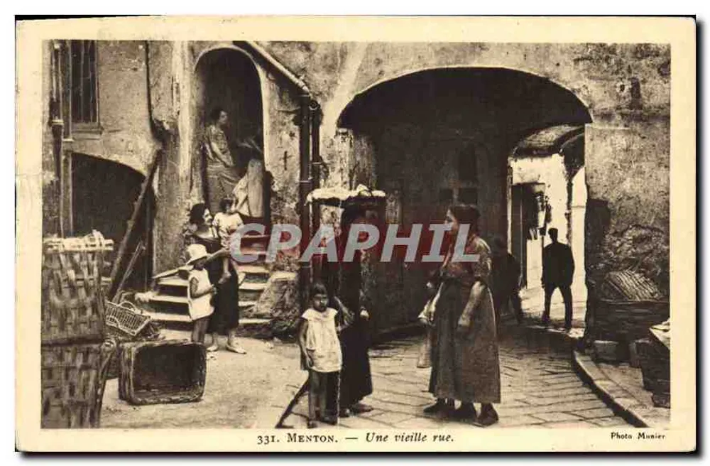 Menton — Uma velha rua — Foto Munier, n°331 - Frente