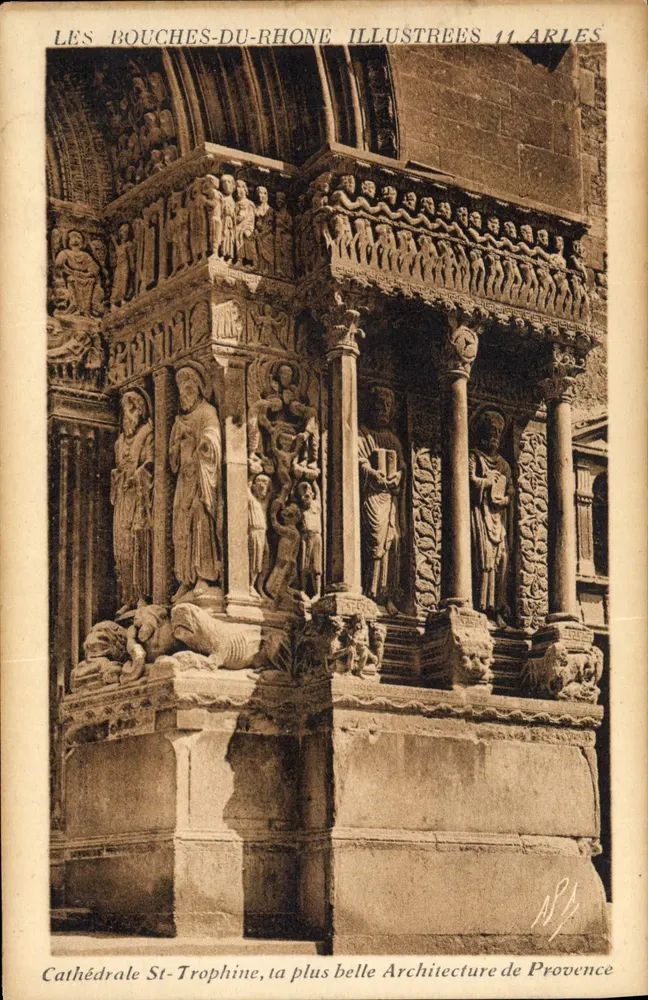 Kathedrale Saint-Trophime, Arles — Architektur der Provence — Les Bouches-du-Rhône Illustrées 11, Ausgabe Melle Cartier - Vorderseite