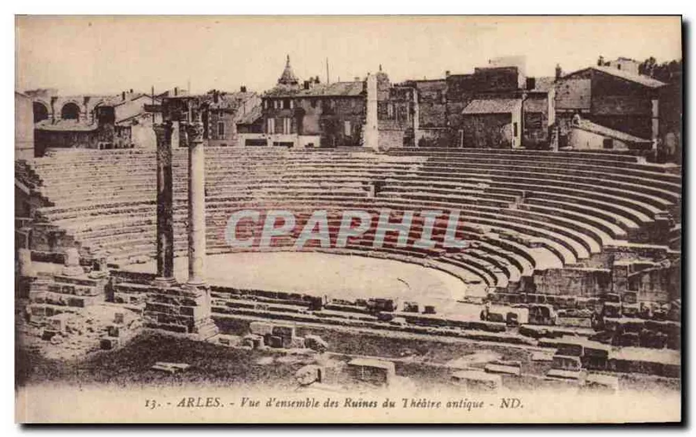 Arles — Übersicht der Ruinen des antiken Theaters — ND. - Vorderseite