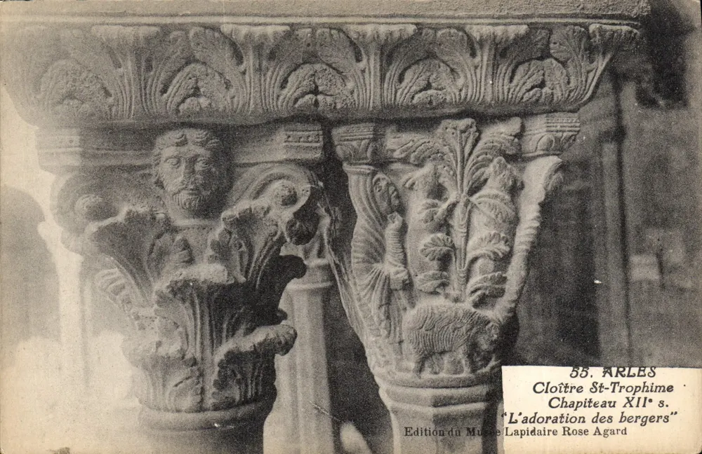 Kloster St-Trophime — Kapitelle des 12. Jahrhunderts — Die Anbetung der Hirten — Edition des Lapidaire-Museums Rose Agard - Vorderseite