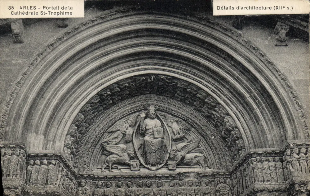 Arles - Portal der Kathedrale Saint-Trophime — Architektonische Details (12. Jahrhundert) — Serie 35 - Vorderseite
