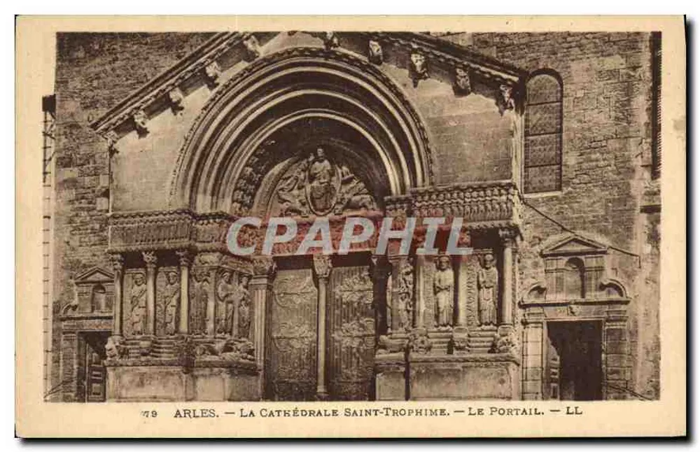 Arles — Kathedrale Saint-Trophime — Der Portal — LL - Vorderseite