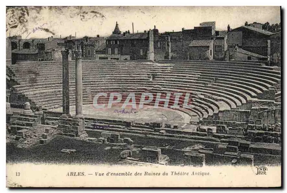 Arles — Übersicht der Ruinen des antiken Theaters — JND HODÉ, Nr. 13 - Vorderseite