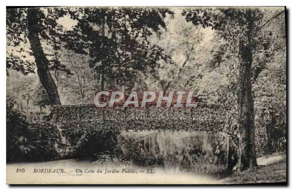 Bordeaux — Ein Eckbereich des öffentlichen Gartens — LL. n° 185 - Vorderseite