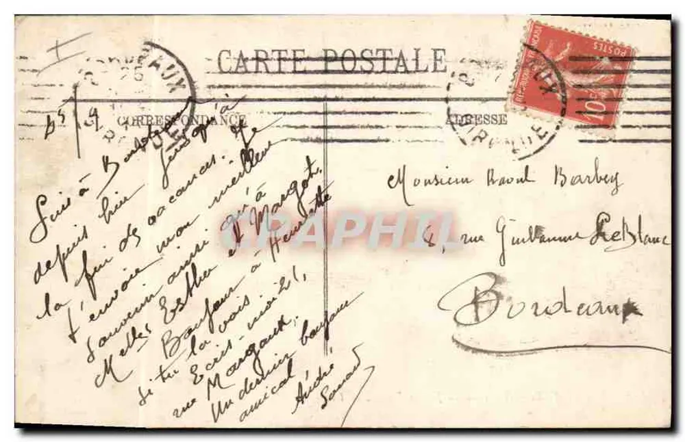 Bordeaux — Ein Eckbereich des öffentlichen Gartens — LL. n° 185 - Rückseite
