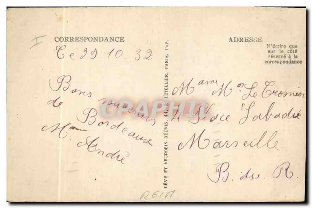 Bordeaux — O Monumento dos Girondinos — LL - Verso