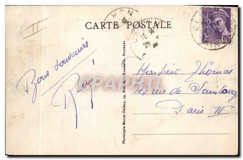 Bordeaux — O Ponte Tranibordeur — M. D. - Verso