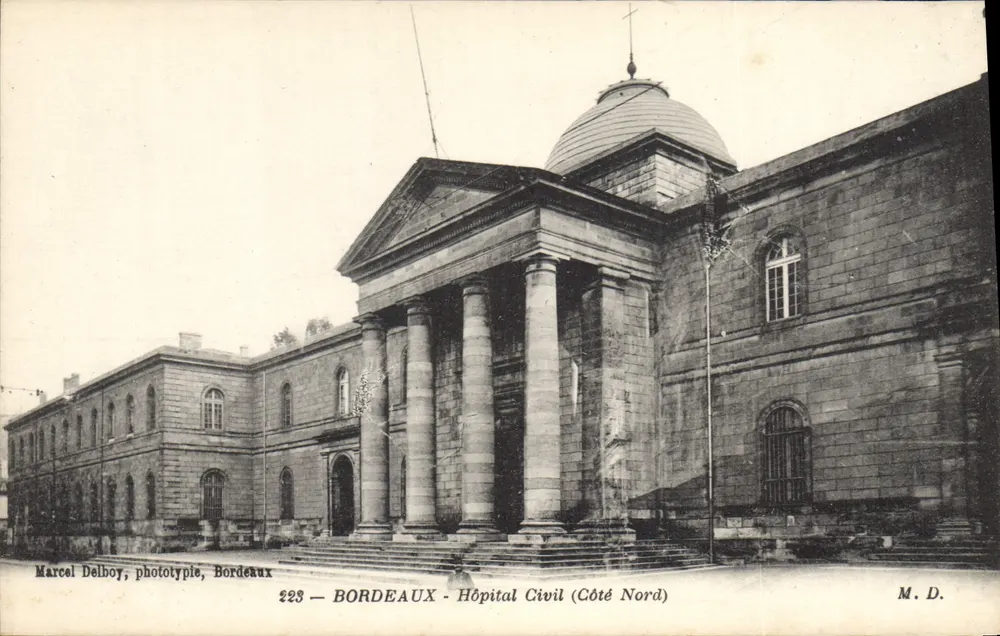 Bordeaux — Zivilklinik (Nordseite) — Marcel Delboy, Phototypie, Bordeaux, n°223 - Vorderseite