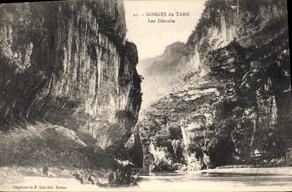 Gorges do Tarn — Os Détroits — Impressora P. Carière, Rodez - Frente