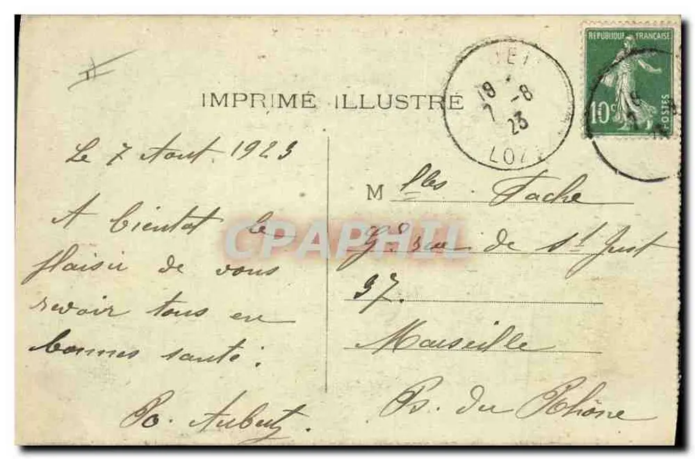 Gorges do Tarn — Os Détroits — Imprimé Illustré n°264 - Verso