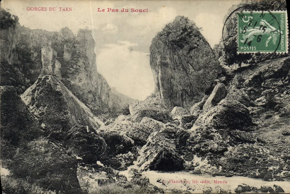 Gorges do Tarn — O Passo do Cuidado — A. Planchon, lib.-edit. Mende - Frente