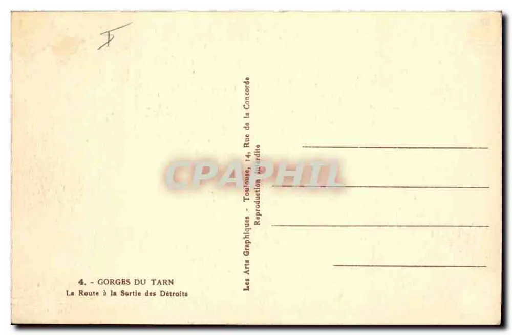 Gorges du Tarn — Sortie des Détroits — ARGRA - Verso