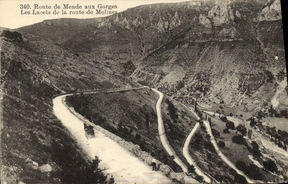 Straße von Mende zu den Schluchten — Die Kurven der Straße von Molines — n°340 - Vorderseite