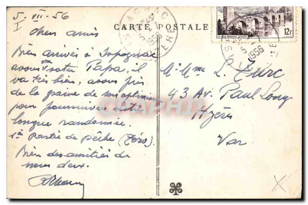 Straße nach Mende durch die Schluchten — Die Lacets der Straße von Moline — Verlag unbekannt, Nr. 340 - Rückseite
