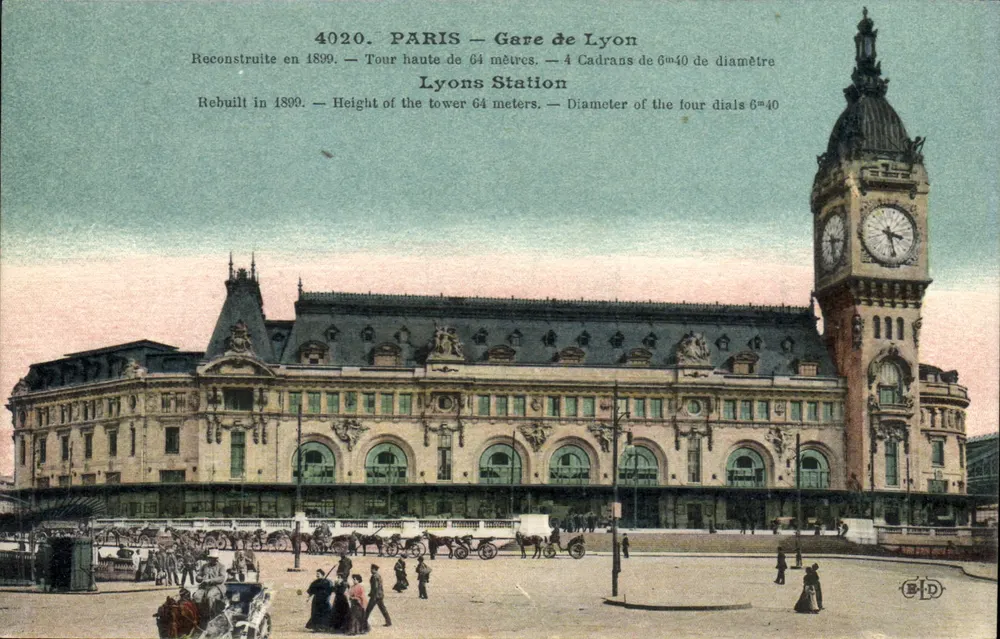 Paris — Estação de Lyon — Reconstituída em 1899 — Editor BID n°4020 - Frente