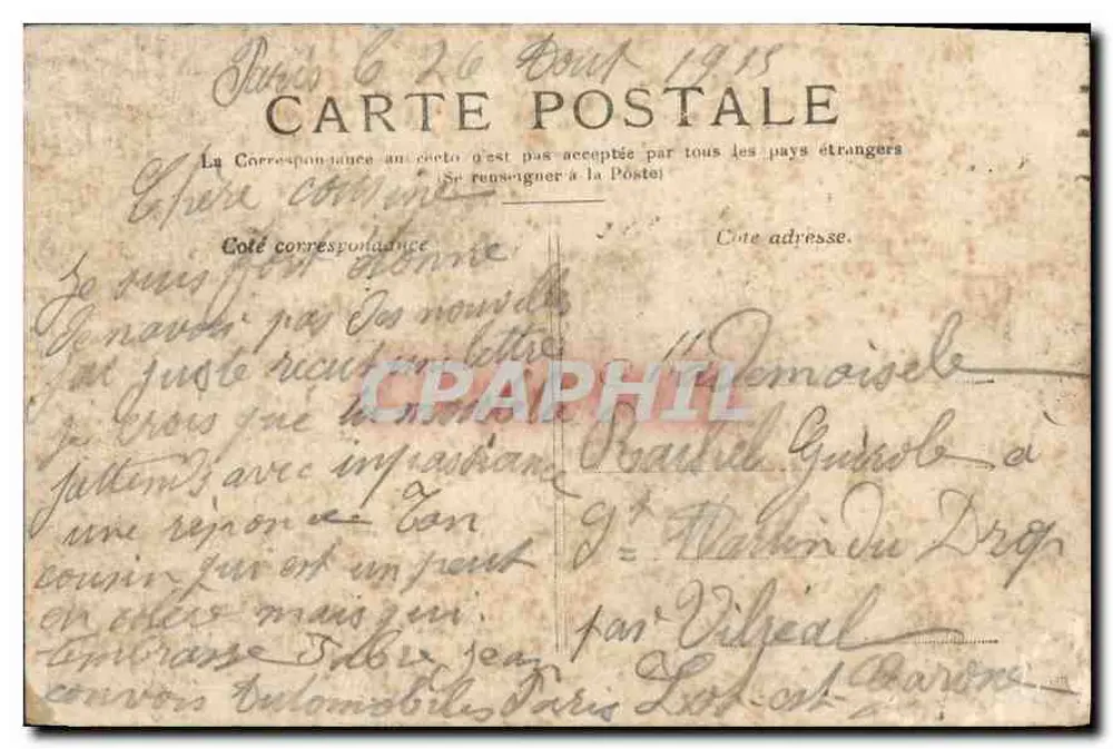 Paris — A Coluna Vendôme — Edição anônima - Verso