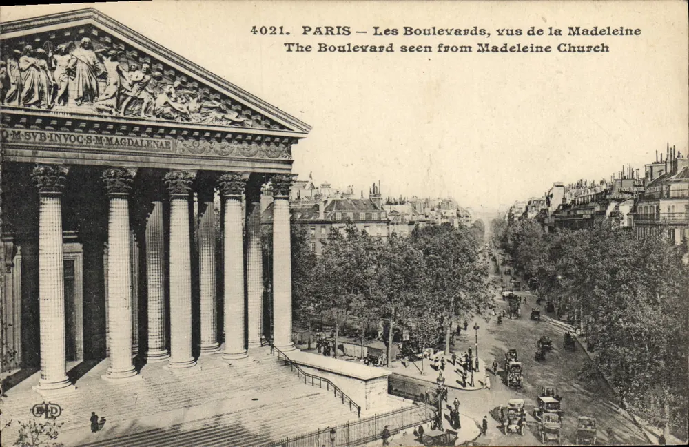 PARIS — Os Boulevards, vistos da Madeleine — Editor B.P. n°4021 - Frente