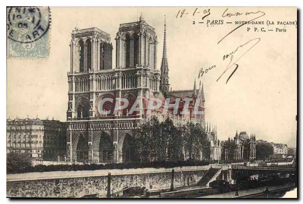 Paris — Notre-Dame (a fachada) — P.P.C. Paris - Frente