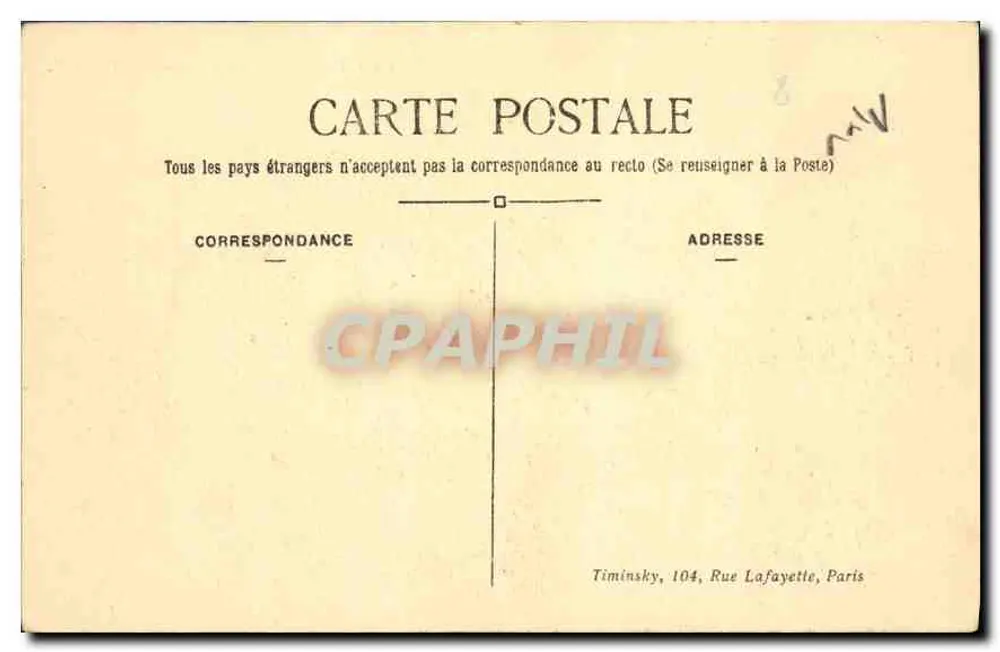 Paris — A Madeleine — T. M. K. - Verso
