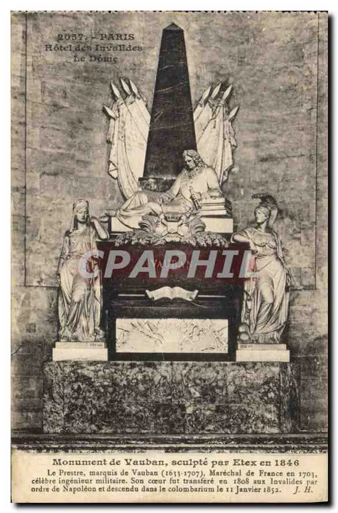 Monumento de Vauban no Hotel dos Invalidos — Paris — editor J. Hauser, Paris - Frente