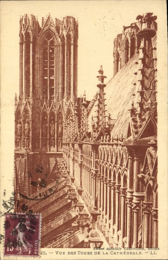 Ansicht der Kathedralentürme — Sonderausgabe Chauvillon, Reims - Vorderseite