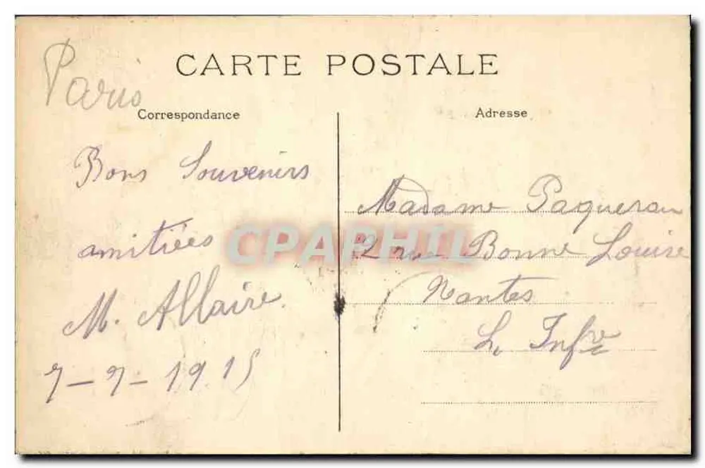 Paris - Square de Cluny — J. H. n°222 - Verso