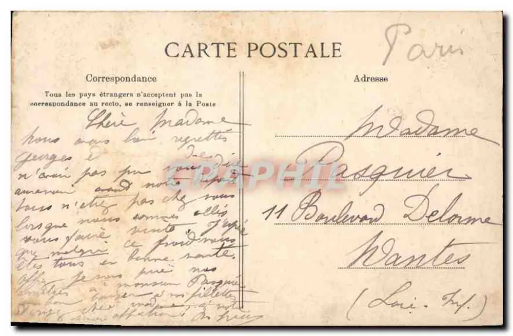 PARIS — Escola Colonial — Um canto da entrada — J. David, Fot. Levallons - Verso