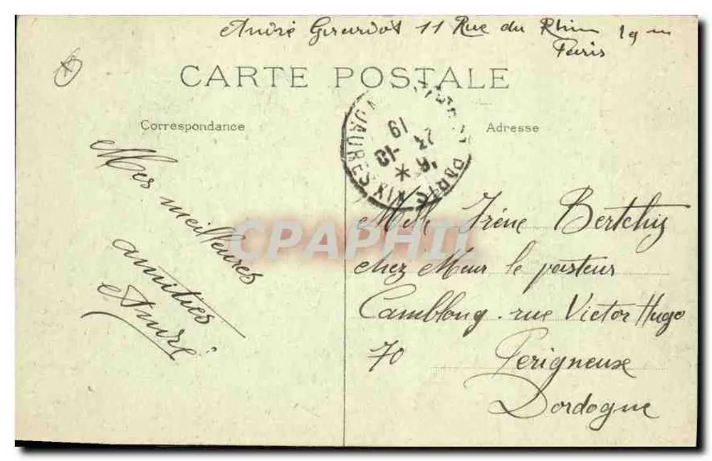 PARIS — O Sagrado Coração — The Sacred Heart — Editor F.P. Paris - Verso