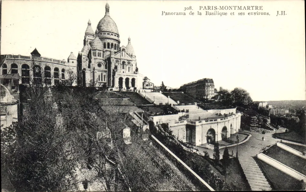 Paris-Montmartre — Panorama der Basilika und ihrer Umgebung — J.H. n°308 - Vorderseite