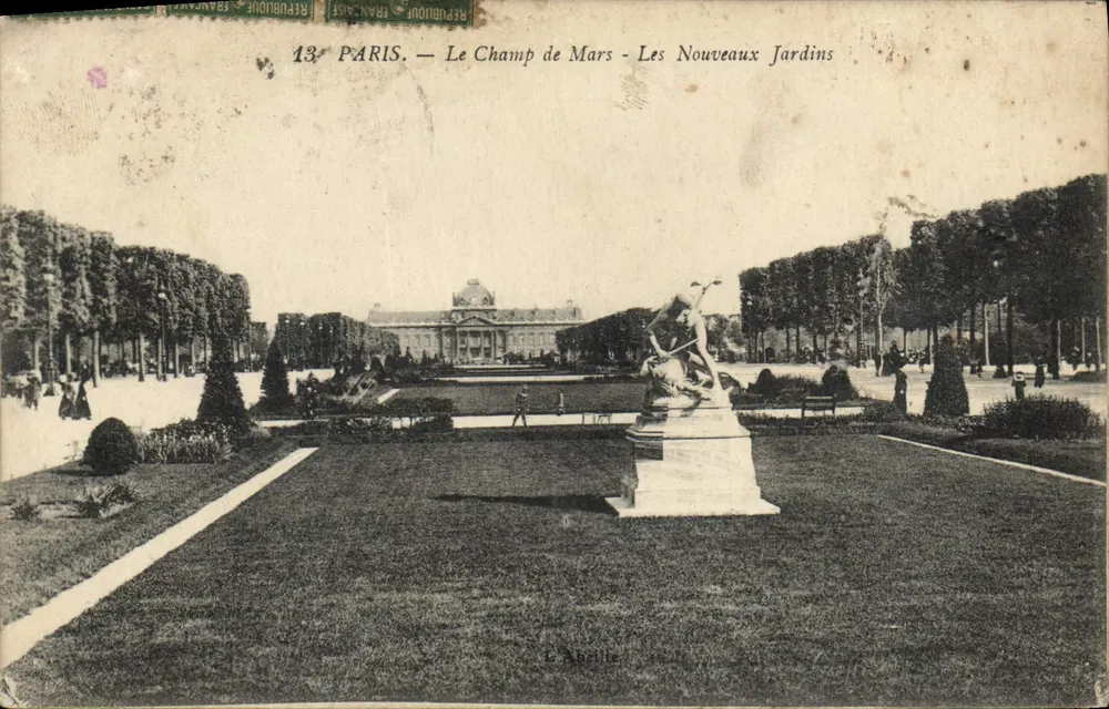 Paris — Der Champ de Mars - Die Neuen Gärten — Imp. Phot. 'L'Abélie', Asnières-sur-Seine - Vorderseite