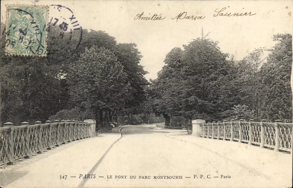 París — El puente del parque Montsouris — P. P. C. — París - Anverso
