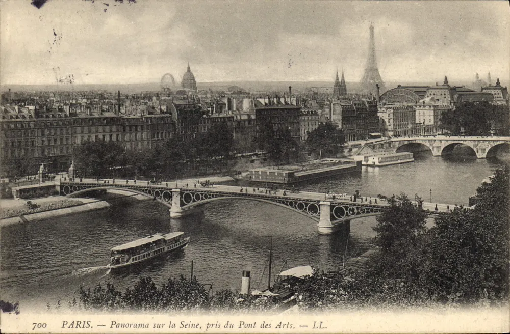 PARIS — Panoramablick auf die Seine, vom Pont des Arts aus — LL. — n° 700 - Vorderseite