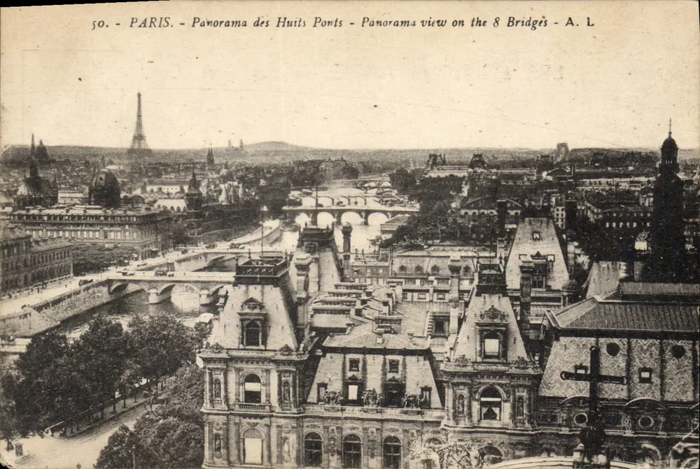 Parigi - Panorama dei Otto Ponti - A. L. - Recto