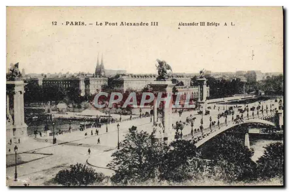 Paris — O Ponte Alexandre III — editor A. L. - Frente